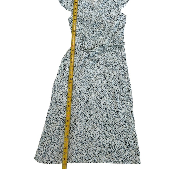Brandy Melville Floral Wrapped Around Side Tie Midi Dress Size 2 - Picture 11 of 17